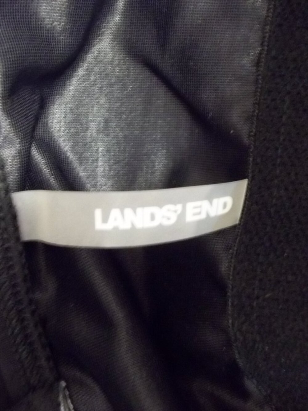 Lands' End Womens Tankini Swim Top Plus Size 14W Dots Striped Padded Black White - Picture 5 of 6